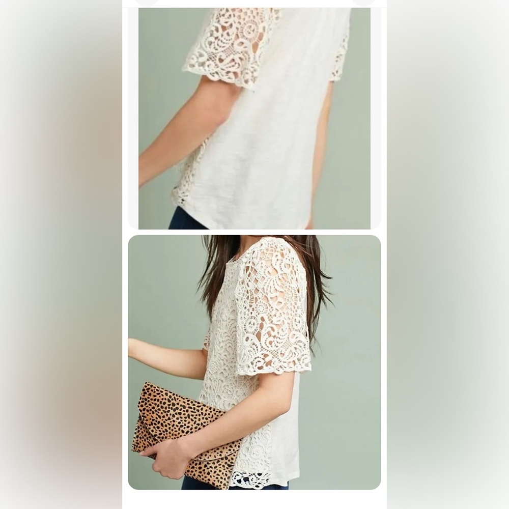 Anthropologie Eri + Ali Suzy Crochet Lace Top